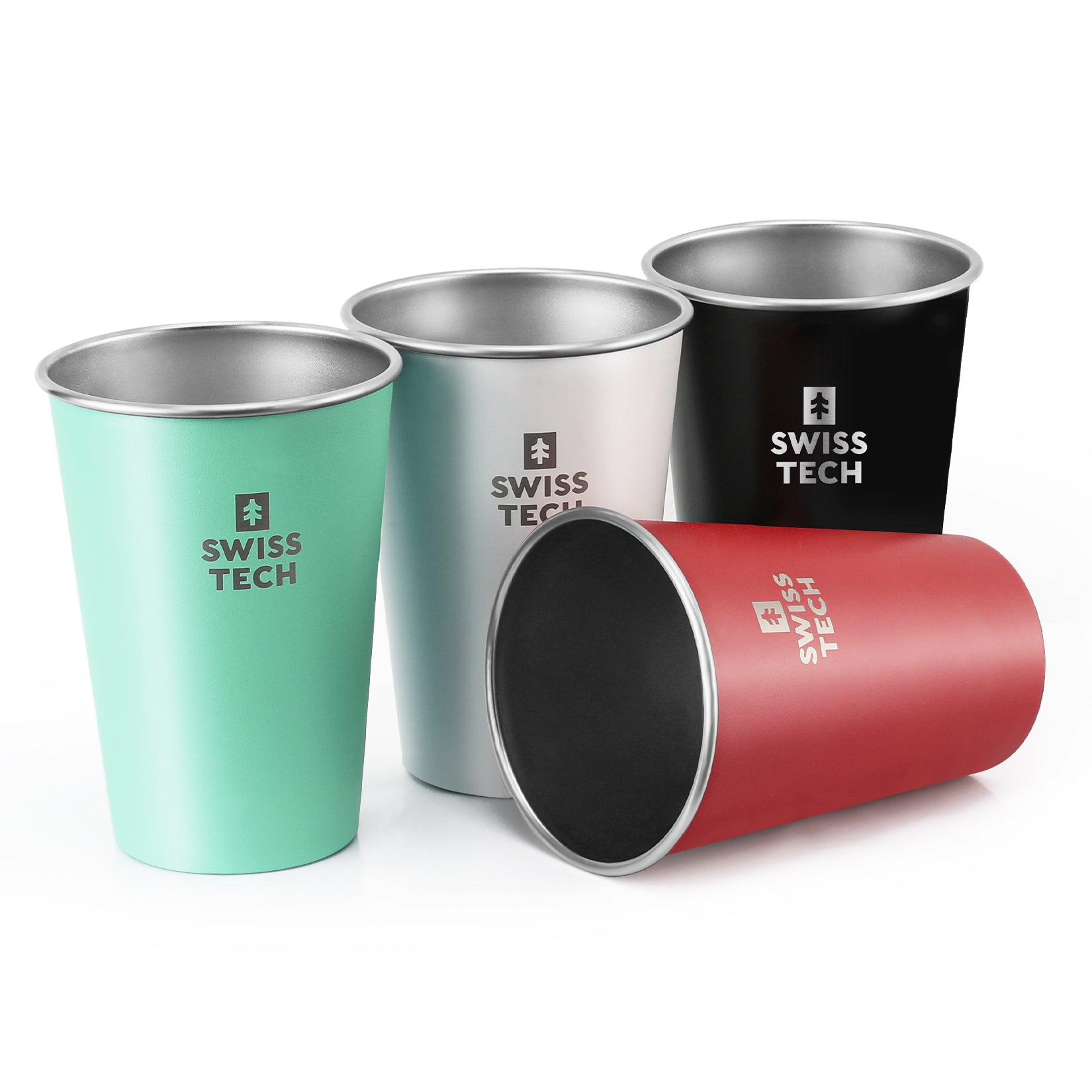 Rostfria stålkoppar - 4-pack resekoppar